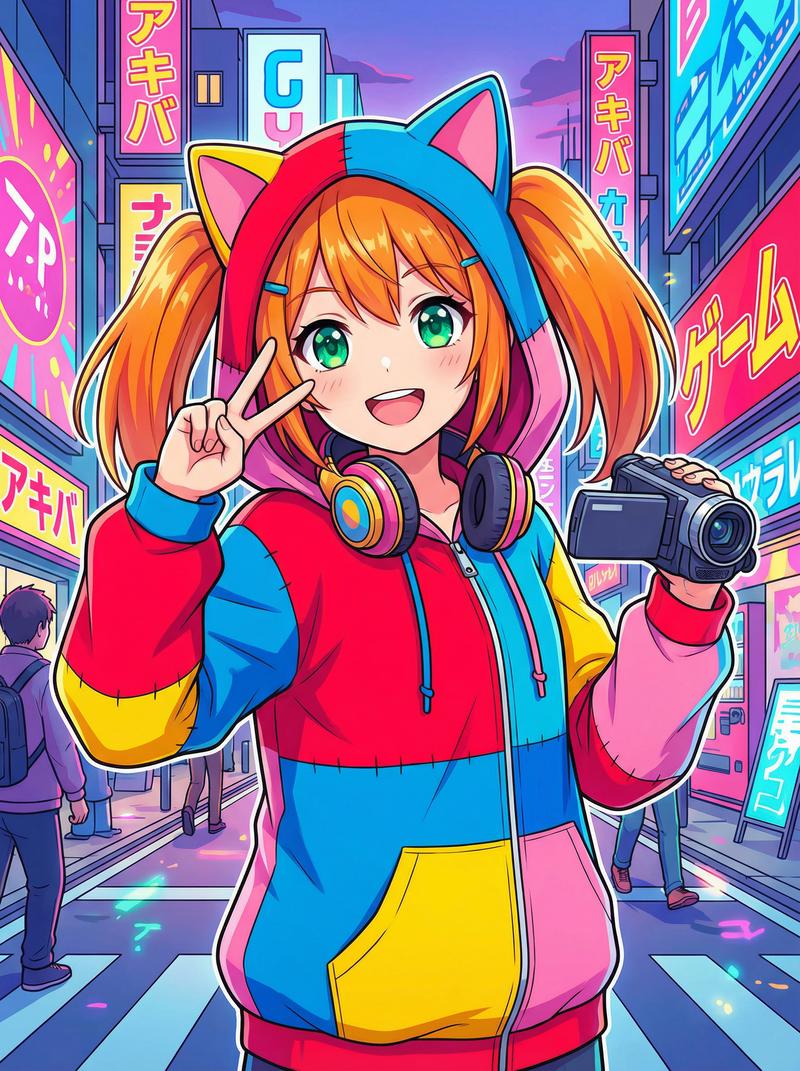 四虎动漫社区-元气橙发少女Cosplay